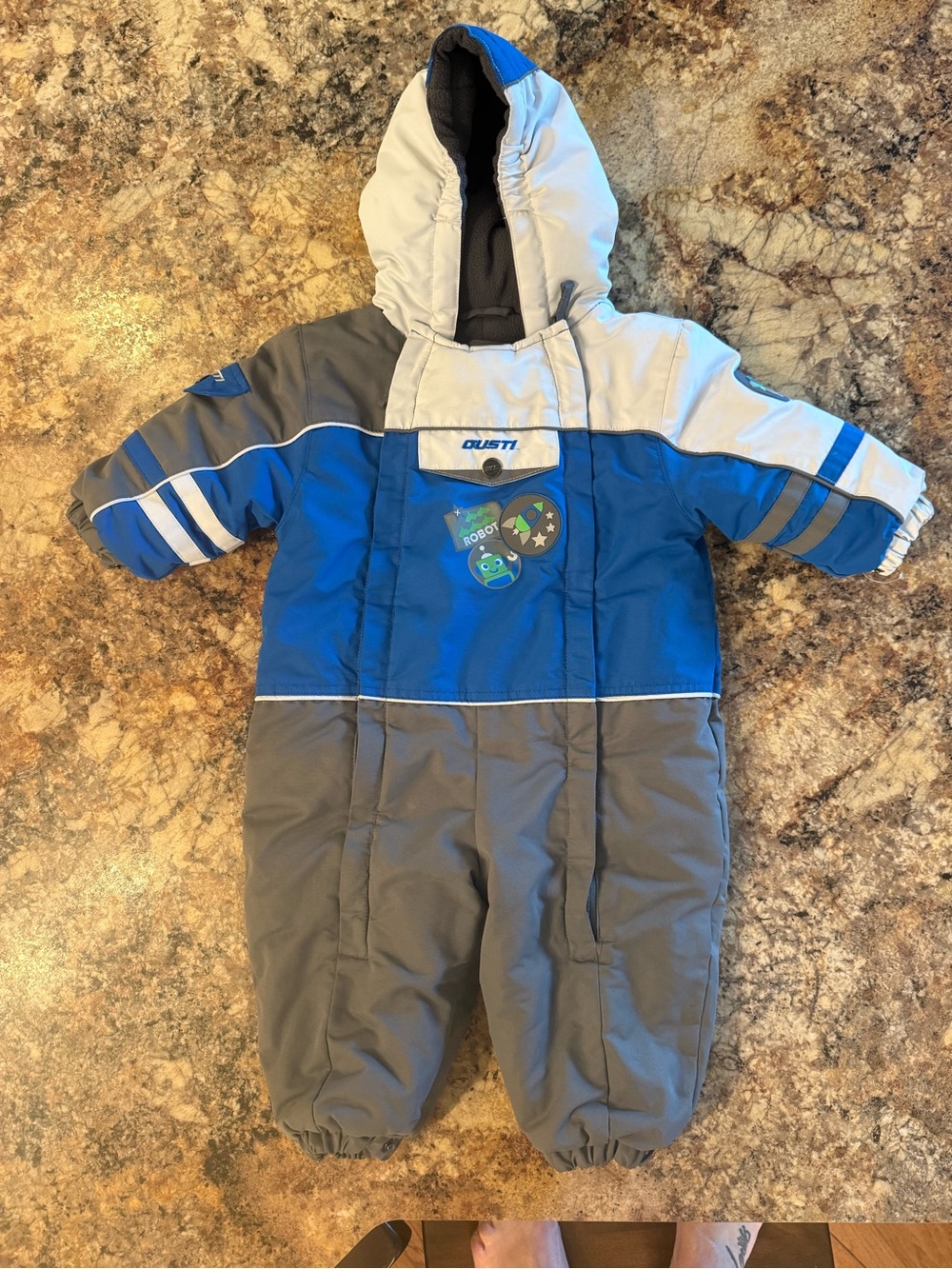 Gusti Canada 24M Baby Snowsuit Blue Grey Robot Winter One Piece